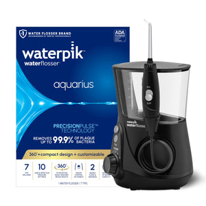 Waterpik Aquarius Water Flosser Professional For Teeth, Gums, Braces, Dental Care, Electric Power With 10 Settings, 7 Tips For Multiple Users And Needs, ADA Accepted, White WP-660, Packaging May Vary