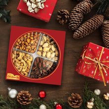 Load image into Gallery viewer, Nuts Gift Basket - Delicious Mixed Cravings Gourmet Collection Features 7 Sectional Platter with Freshly Roasted Nuts - Holiday Gift Basket.