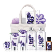 Load image into Gallery viewer, Spa Gift Baskets for Women - Body &amp; Earth 11pcs Lavender Gift Sets with Bubble Bath, Shower Gel, Body Lotion, Birthday Gifts for Women, Spa Kit for Mom Gifts, Purple Gifts