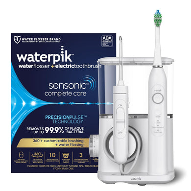 Waterpik Sensonic Complete Care Water Flosser and Rechargeable Electric Toothbrush Combo Set, CC-04, White, Packaging May Vary