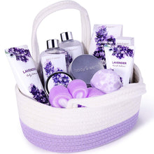 Load image into Gallery viewer, Spa Gift Baskets for Women - Body &amp; Earth 11pcs Lavender Gift Sets with Bubble Bath, Shower Gel, Body Lotion, Birthday Gifts for Women, Spa Kit for Mom Gifts, Purple Gifts